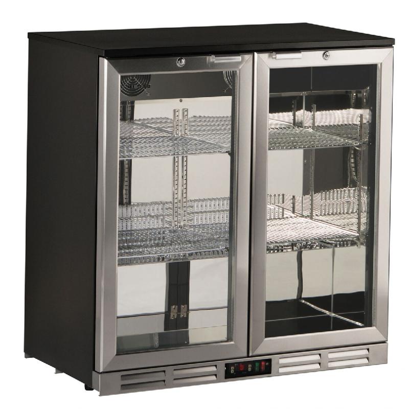 KLIMAITALIA Frigo statique sous le plan de travail. Cadre de pte et calandre avant inox. Thermo num. T° 0°C/+10°C. Mod. S198XH_0