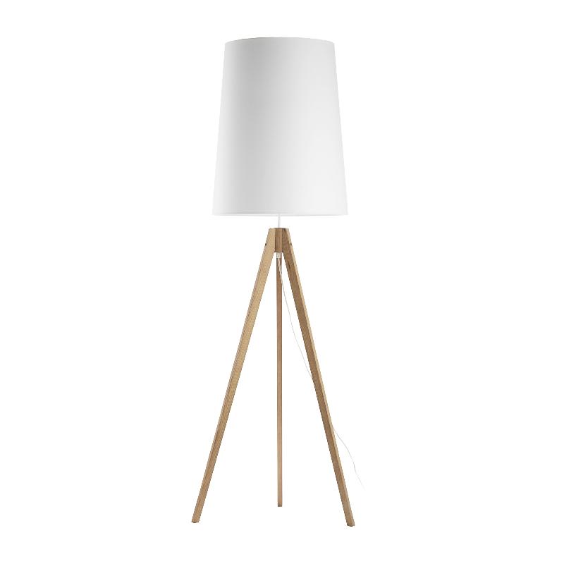 TK LIGHTING LAMPADAIRE WALZ, SUPPORT TRÉPIED, ABAT-JOUR BLANC