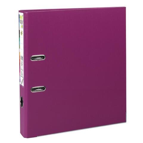 LOT DE 10 - CLASSEUR À LEVIER CARTONNÉ EXACOMPTA PREM'TOUCH A4 MAXI - DOS 5 CM FUCHSIA