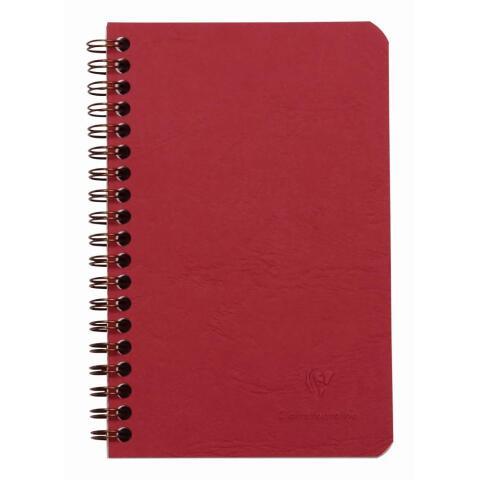LOT DE 5 - CARNET RELIURE INTÉGRALE À POCHETTES AGE BAG 11X17CM 120 PAGES DÉTACHABLES LIGNÉ - ROUGE