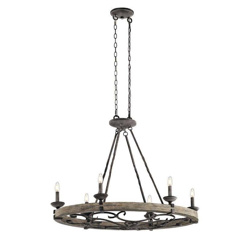 KICHLER LUSTRE TAULBEE OVALE À 6 LAMPES