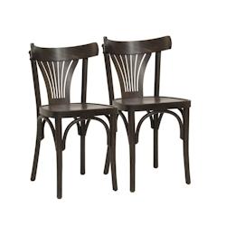 METRO PROFESSIONAL Chaise de restaurant Lyra, set de 2, bois de hêtre, brun noyer - marron Bois massif 4337182213154_0