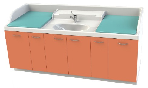 Meuble de change Standcrèche 220 - fonctionnel, relevés sanitaires et tapis confortables_0