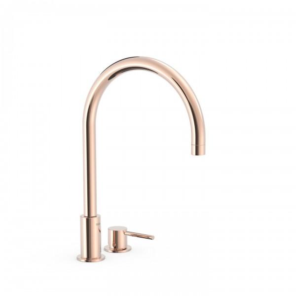 MITIGEUR DE LAVABO SUR GORGE OR ROSE - TRES 26110501OP