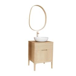 MOB-IN Meuble vasque robinet et miroir ALASKA - marron 3701606503397_0
