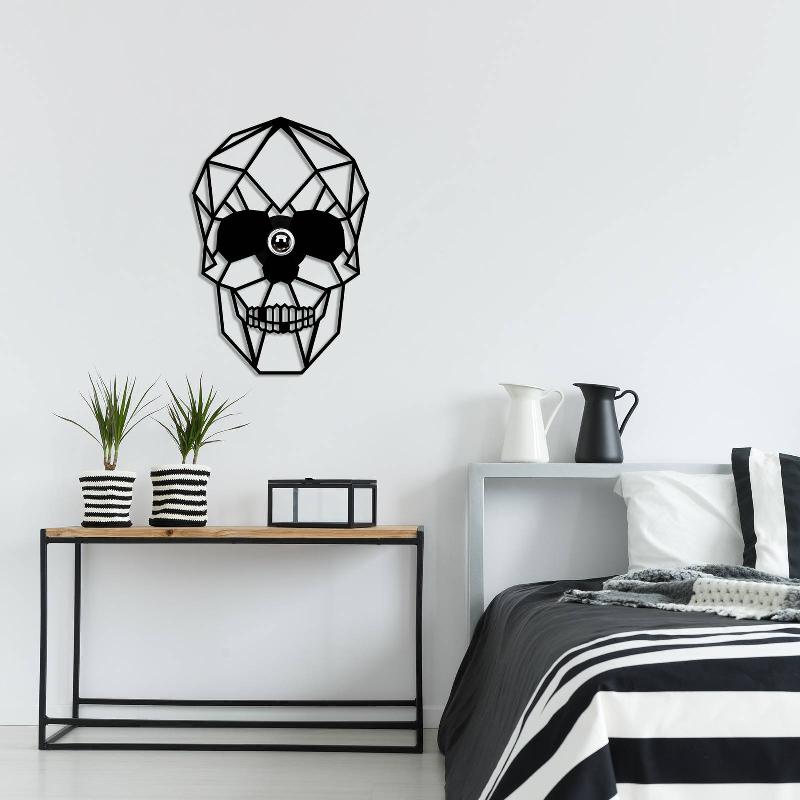 OPVIQ APPLIQUE MURALE W-050, CRÂNE NOIR, DÉCOUPE LASER