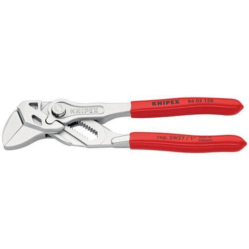 PINCE-CLÉ 150MM - GAINAGE PVC - CHROMÉE - CAPACITÉ 27MM - KNIPEX