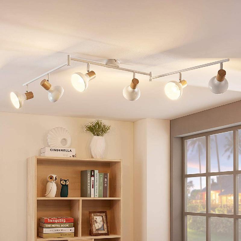 LINDBY PLAFONNIER FRIDOLIN BLANC À 6 LAMPES