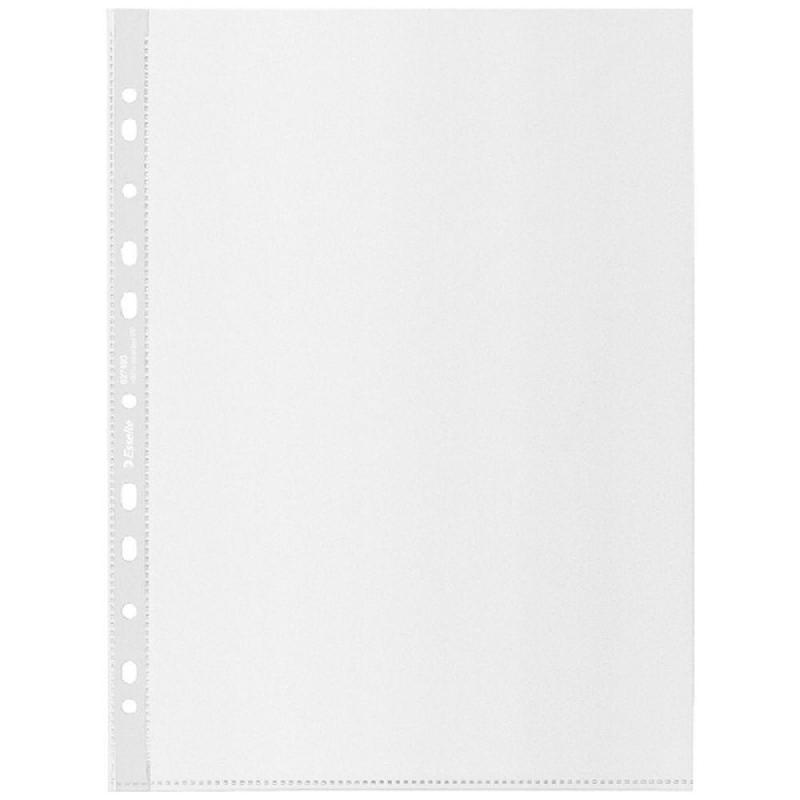 POCHETTES PERFOREES ESSELTE A4 EN POLYPROPYLENE RECYCLE GRAINE 100 MICRONS - BOÎTE DE 50