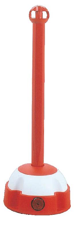 Poteau aluminium sur socle balise avec tête 4 crochets rouge/blanc - NOVAP - 2020244 - 535422_0