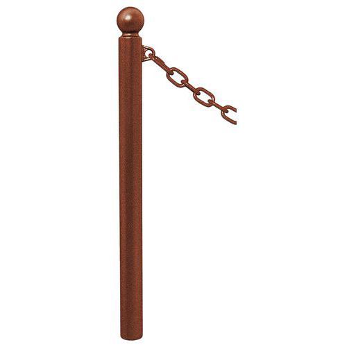 POTELET PROVINCE Ø76 MM CHAINES 1 ANNEAU BOULE ASPECT CORTEN - PROCITY