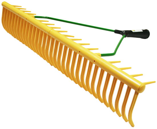 Râteau à herbe - 32 grandes dents courbes et 16 petites dents arrêtoires - longueur 64cm - réf 534501_0
