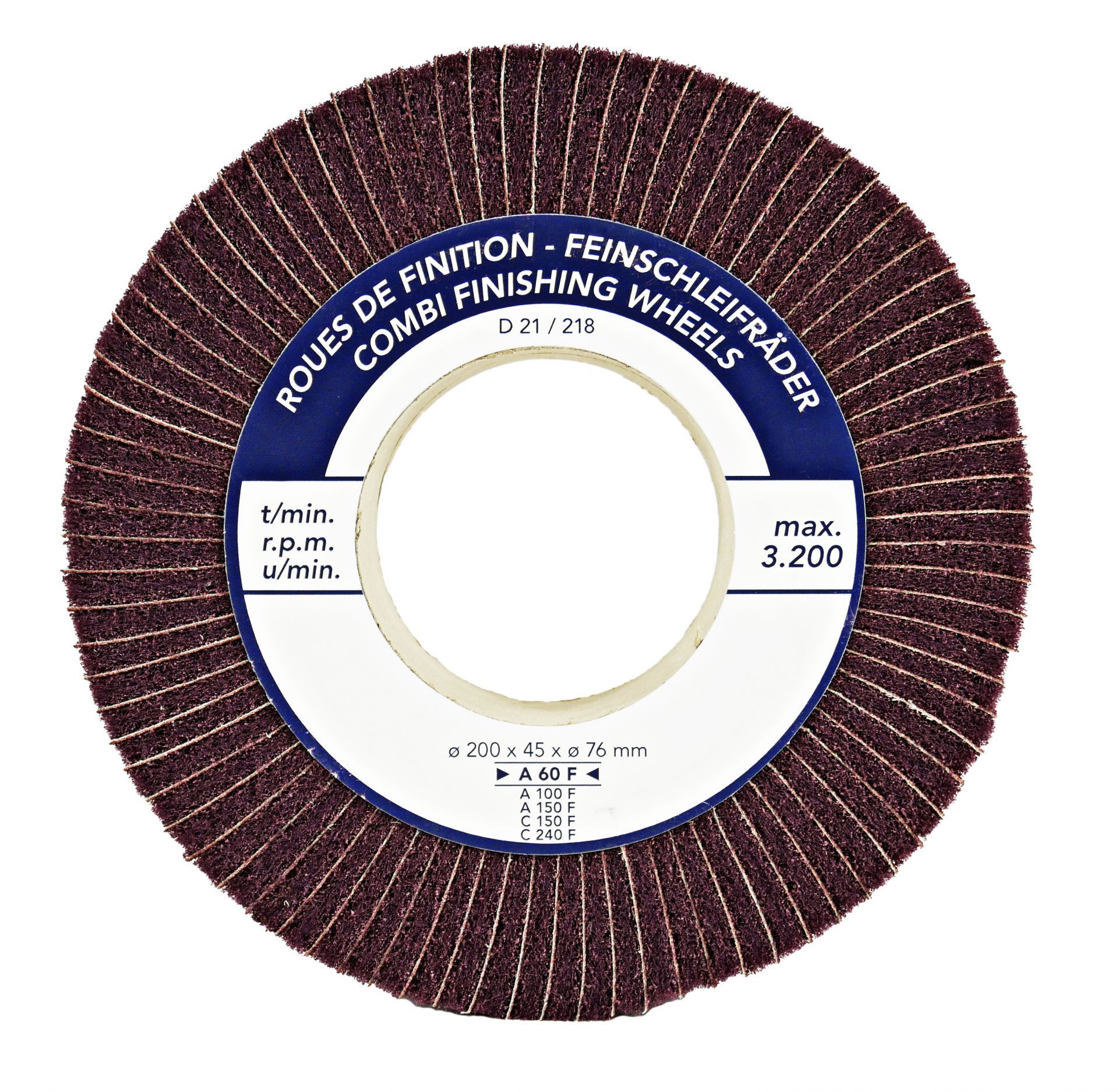 Roue à lamelles de finition combinée avec alésage - toile abrasive et fibres de nylon imprégnées_0