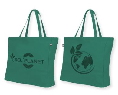 Sac écologique réutilisable brodé - 100% recyclé - Résistance 15kg - 34H x 42L x 8P cm_0