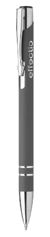 Stylo à bille twist en aluminium - finition caoutchoutée - encre bleue - gravure laser effet miroir_0
