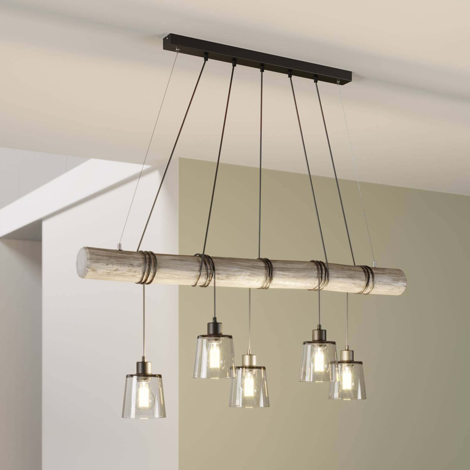 BRITOP SUSPENSION KARRL À 5 LAMPES, GRIS FUMÉE/GRISE