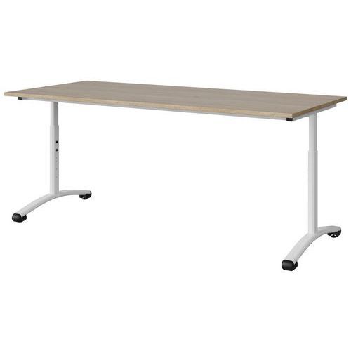 TABLE MALIBU 180X80 T3/T6 DL ST ABS CHÊNE 1146/BLC 9016 - MANUTAN EXPERT