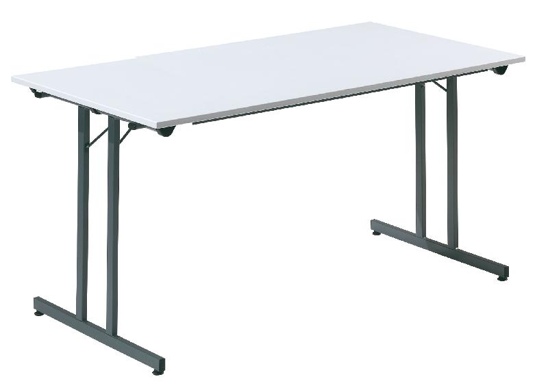 Table pliante l.1600 x p.800 mm gris clair et anthracite_0