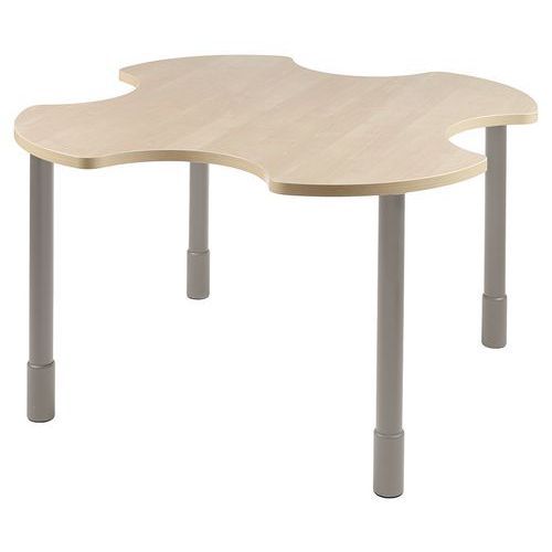 TABLE PMR Ø 140 CM RÉGLABLE STRATIFIÉ - ÉRABLE/GRIS - SUNSET CREATION