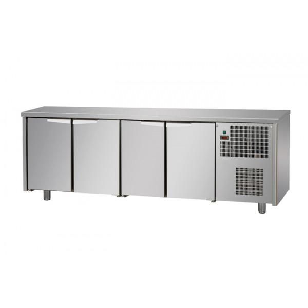 Table réfrigérée 4 portes inox sans dosseret - 530 litres - Dimensions 2360x600x850/920 mm_0