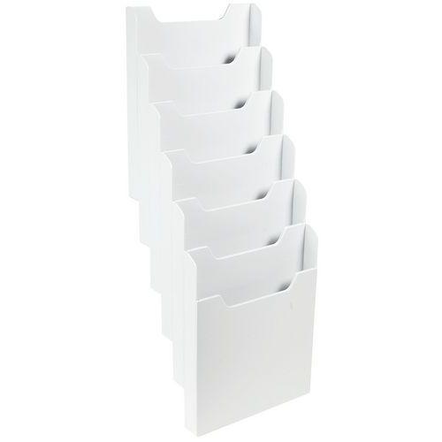 TRIEUR MURAL A4 VERTICAL 6 CASES - GRIS LUMIÈRE - EXACOMPTA