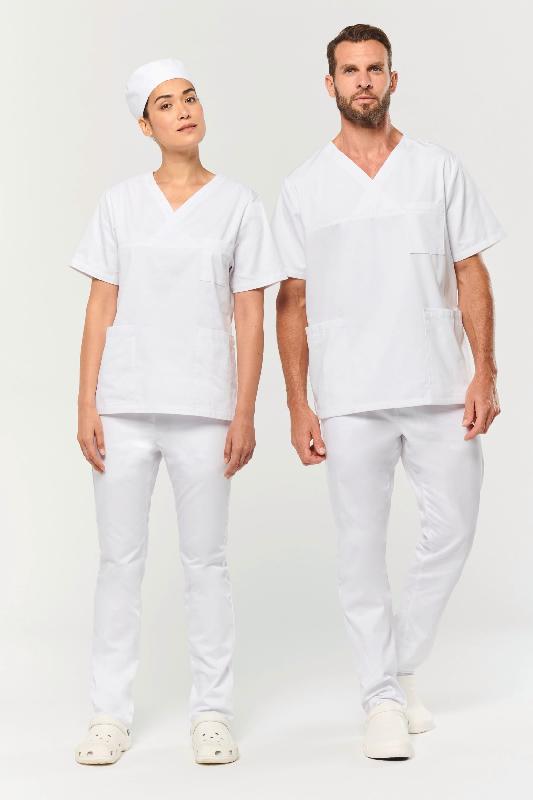 Tunique manches courtes polycoton unisexe - Réf: WK507 - Norme ISO 15797 - Lavage industriel 75°C - 65% polyester / 35% coton_0