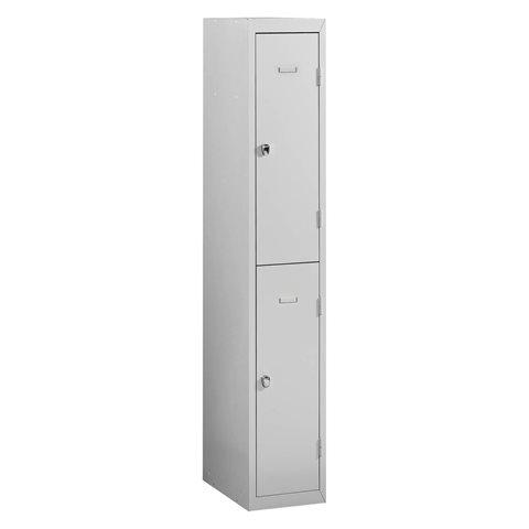 VESTIAIRE COLONNE 2 CASES BUDGET - ELÉMENT DÉPART GRIS -