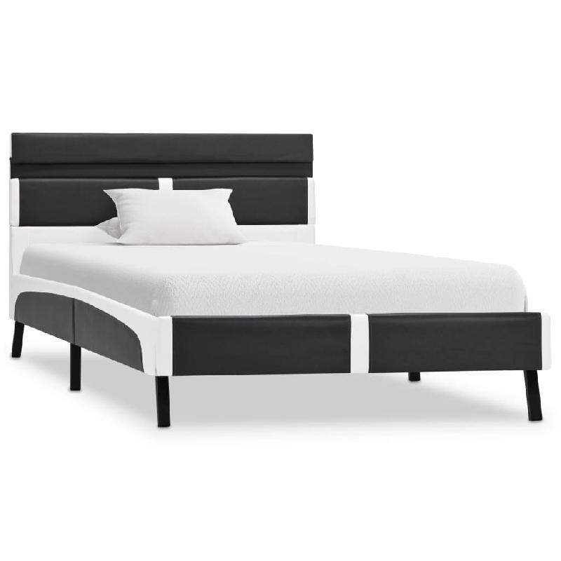 VidaXL Cadre de lit avec LED sans matelas gris similicuir 90x200 cm Modèle Belvelis - 280307_0