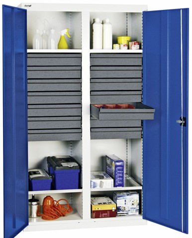 Armoire d'atelier avec 14 tir. + 4 tabl. H1800xl1000xp500mm_0