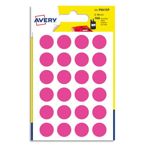 Avery sachet de 168 pastilles d15 mm. Ecriture manuelle. Coloris rose_0
