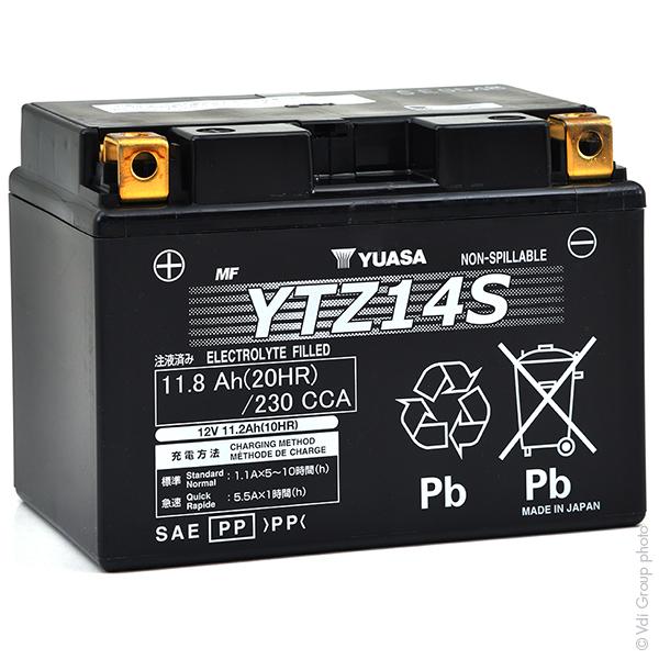 Batterie moto YTZ14S Yuasa - 12V 11.2Ah - Haute performance sans entretien_0