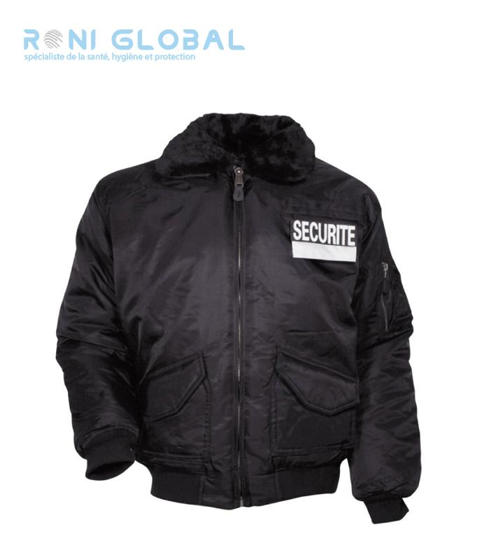 Blouson sécurité en polyester - CITY GUARD - Ref city-1310 - 100% polyester avec col fourrure détachable et multiples poches_0