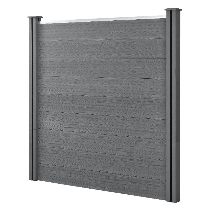 CLÔTURE DE JARDIN BRISE VUE BRISE VENT BOIS COMPOSITE 187 CM GRIS 03_0001478_0