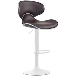 CLP Tabouret de bar Las Vegas V2 similicuir avec pied en métal Marron/Blanc - marron polyester 315587_0