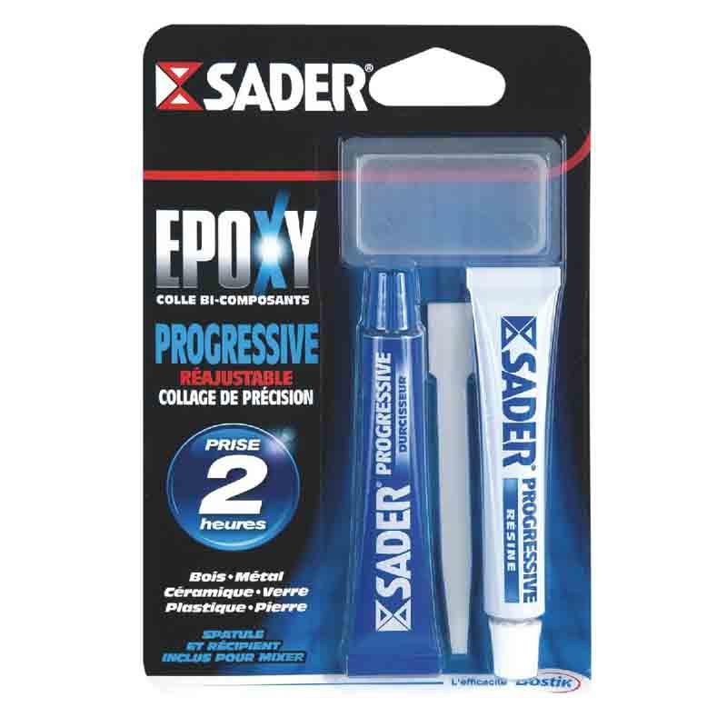 Colle époxy progressive Sader - 2 tubes 15 ml - collage minutieux et ultra résistant_0