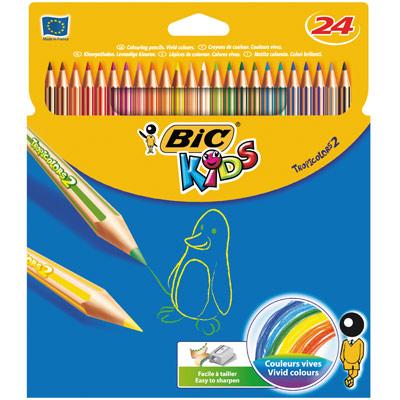 ETUI DE 24 CRAYONS DE COULEUR TROPICOLORS BIC - COLORIS ASSORTIS