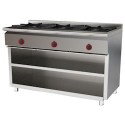 EURAST - Fourneau à gaz 3 brûleurs sur 2 étagères - 1200x550x850 mm - 17,5 Kw - 33081255 - inox 33081255_0