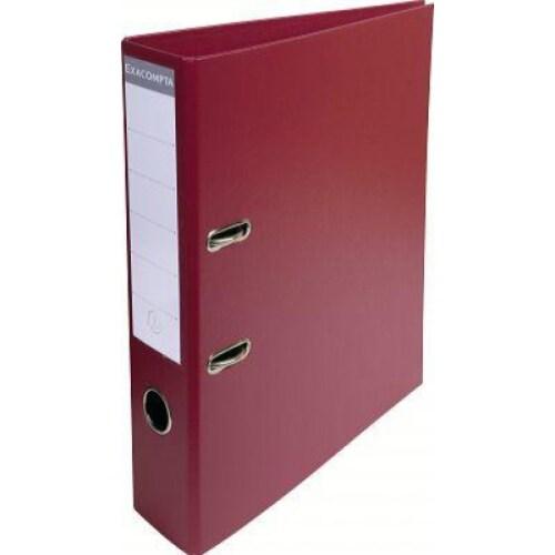 Exacompta Lot de 50 Classeur à levier A4 Export, dos 70mm, recouvert PVC, avec perforateur, coloris bordeaux - 3130630587040_0