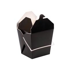 FIRSTPACK FHC - 450Pcs - Boite carré noir avec anse  100x100x110mm 950ml - noir en carton FHC210ASPAIL33N_0