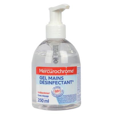 Gel antibactérien hydroalcoolique Mercurochrome, 2 flacons pompe de 250 ml_0