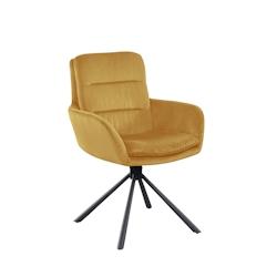 SalesFever Fauteuil  avec fonction pivotante à 360°| Revêtement en tissu velours côtelé | Cadre de baseball en métal | L 60 x P 64 x H 89cm |or_0