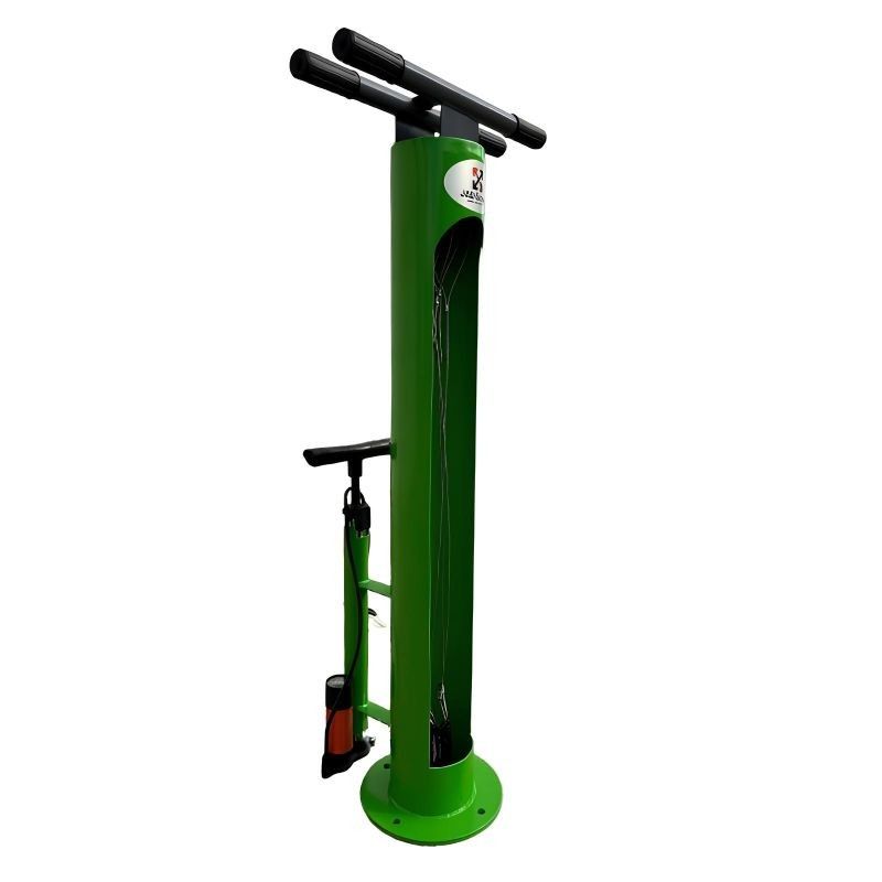Station de réparation pour vélos avec gonfleur et set d'outils complet - Capacité 2 vélos - Velorep_1