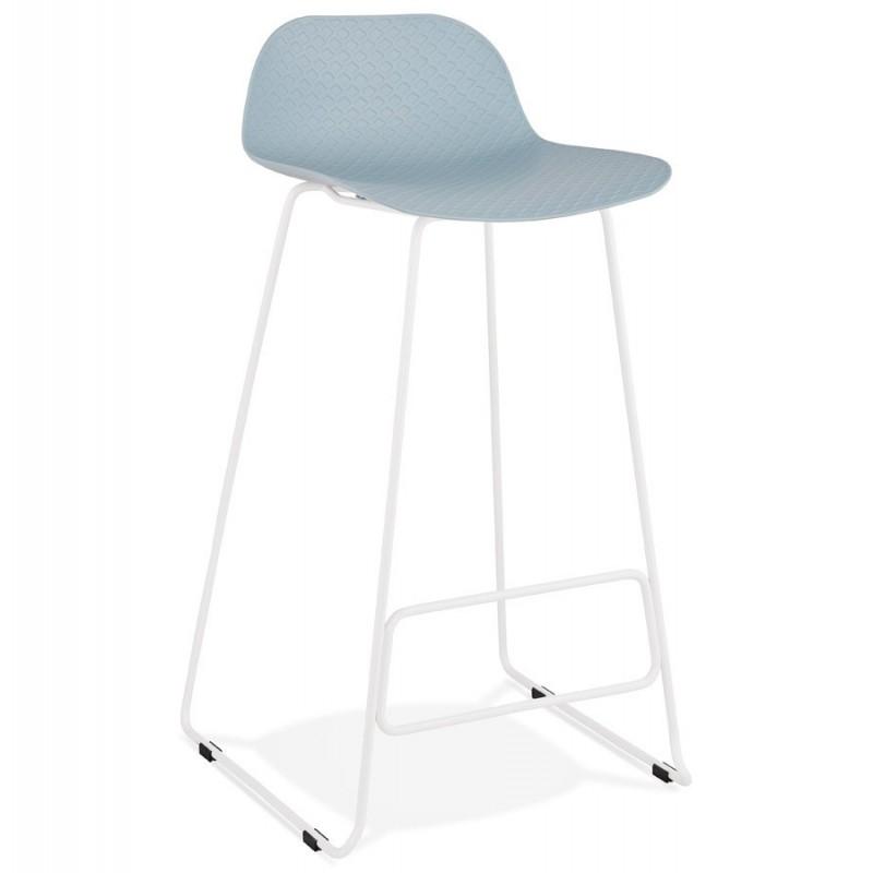Tabouret de bar Blitz 95 cm Bleu & Blanc - Paris Prix - Métal et Polypropylène, compatible table haute_0