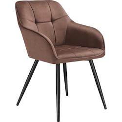 TecTake GmbH tectake Chaise rembourrée en velours matelassé avec dossier continu brun/noir - 405724 - marron 405724_0