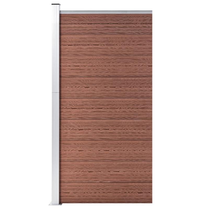 Vidaxl panneau de clôture wpc 95x186 cm marron 148977_0