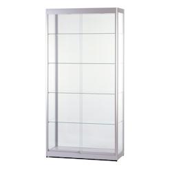 Vitrine Argent Eclairée 100x40x200 cm SARAZINO Vitrines - 3701478500340_0