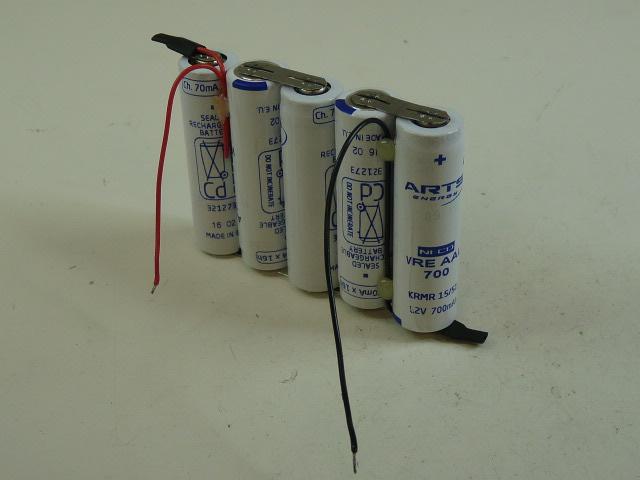 BATTERIE NICD 5X AA VRE 5S1P ST1 6V 700MAH FILS_0