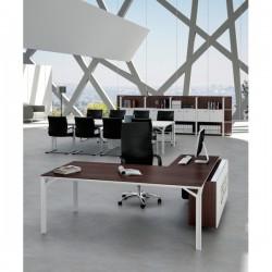 Bureau d'angle de direction avec caisson de rangement - Officity - Modèle X8_0