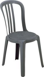 Chaise Colombo Grosfillex - Anthracite - Empilable par 14 - Usage intérieur et extérieur_0