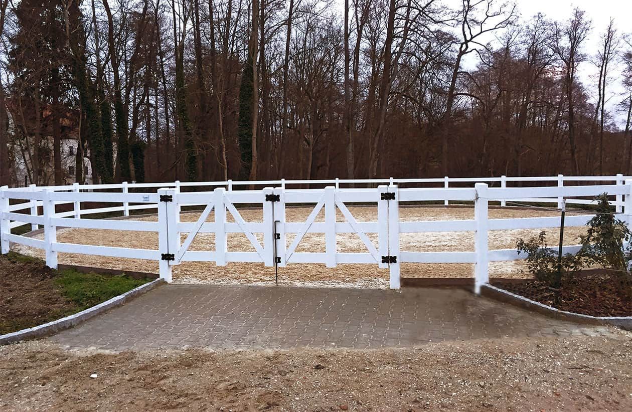 Clôture pvc pour chevaux - horse stop - artbois-kentucky, 1 vantail, 300 cm_0